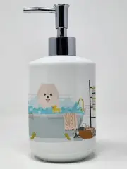 White Pomeranian Ceramic Soap Dispenser Hand Soap Dispenser Pump Bottles for