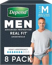 Depend Real Fit Incontinence Underwear Men Medium 8 Pack
