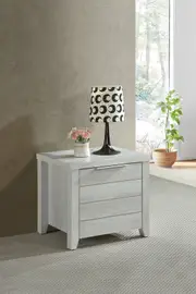 Cielo Natural Wood Like MDF Bedside Table in White Ash Colour