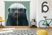 3D Honey Badger Portrait A44 Blockout Photo Curtain Fabric Window Vincent Zoe