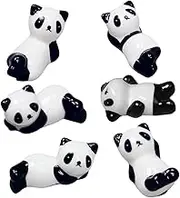 PRETYZOOM 6Pcs Ceramic Chopstick Rests Whimsical Panda Design for Elegant Dining and Easy to Clean Chopsticks Holders Home Kitchen Decor and Tableware Adornments