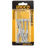 INGCO 5 Pcs Set Wall Plug 14G Hex Head 65mm Screw