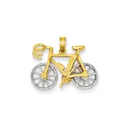 14k Two-tone Gold Two-tone Gold 3-D Bicycle Pendant