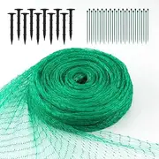 Garden Mesh Netting 4x15m, Garden Netting for Veg Patch Fine Mesh with Plastic Ground Pegs, Plant Vegetable Netting Protection for Strawberry Fruit Grass Seed