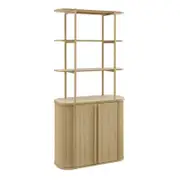 Orla Tall Shelving and Storage Unit 2 Doors 3 Shelves Oak