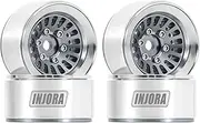 INJORA CNC Aluminium 1.0" Beadlock Wheel Rim for 1/18 1/24 RC Crawler (Grey)