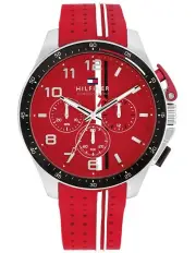 [Tommy Hilfiger] Bank Silicone Watch in Red