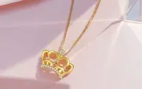 在飛比找Yahoo!奇摩拍賣優惠-【巧品珠寶】18K 皇室風範 王冠 鑽石項鍊