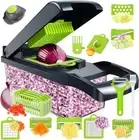 16-in-1 Mandoline Slicer and Vegetable Chopper with Container, Skin Peeler, ....