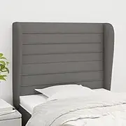 Bed Headboard, Beds Head Frame with Ears Dark Grey 103 cm Fabric
