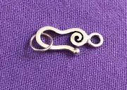 Spiral Shaped .925 Sterling Silver 1 Strand Hook and Ring Clasp