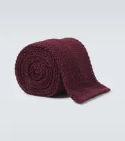 [Rubinacci] Rubinacci Knitted silk tie One Size red
