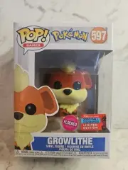 Funko Pop! Pokèmon: #597 GROWLITHE (Flocked) VAULTED FREE POP PROTECTOR