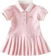 [DAVE & BELLA] DAVE&BELLA Toddler Girls Polo Dress Short Sleeve Golf Tennis Dress A-Line Playwear Sundress Cotton Baby Girls' School Uniform