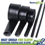 Silicone Coated Fibreglass Cable Wire Hose Heat Shield Protective Fire Sleeving
