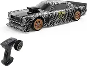 Remote Control Drift Car 2.4GHz 1/43 Remote Control Car 4 Fully Proportional Remote Control Racing Car with Simulated Lighting Drifting Forward Backward, Turn Left, Turn Right Multicolor391-1