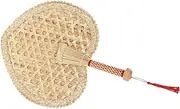 Ciieeo Weaving Handheld Fan Summer Fan Woven Fan Manual Fan Elegant Retro Hand Fan Beach Fans for Adults Fan Handheld Small Fan Rustic Wedding Fans Beige