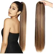 Beauty 16-26 Inch Drawstring Ponytail Extension Straight Human Hair Ponytail Clip in Hair Piece Brazilian Remy Hair Ponytails Hairpieces for Women Accessories(18inches)