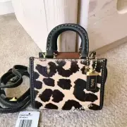 NWT COACH Rogue Bag 12 In Haircalf With Leopard Print CM425