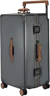 [TH TRAVELLERS HOME] Airway Premium Aluminium Frame Hard Shell Luggage - Secure TSA Locks, Spinner Wheels, and Travel-Ready Design Suitcase (Gun Black, 28 Inch)