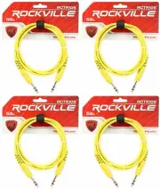 4 Rockville RCTR106Y Yellow 6' 1/4'' TRS to 1/4'' TRS Cable 100% Copper