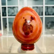 414g Natural Beautiful Carnelian Agate Crystal Egg Mineral Reiki Healing