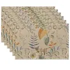 Colorful Flower and Leaf Placemats Set of 6 Place Mats for Kitchen Table Wash...