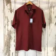 Van Heusen Burgundy Short Sleeve Men's Shirt