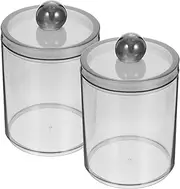 PartyKindom Cotton Swab Container Cotton Round Holder Airtight Storage Box for Beauty