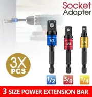 Socket Adaptor Set Driver Hex Shank Drill Bits 1/2" 1/4" 3/8" Impact Driver Kit