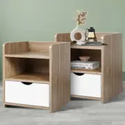 ALFORDSON 2x Bedside Table Nightstand Storage 1 Drawer Oak