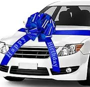 Happy Birthday Car Bow Big Car Ribbon Bow Large Gift Wrapping Bow Giant Bow for Car Decorative Huge Pull Bow for Christmas Party Birthday Car Decoration (Royal Blue,20 Inches)