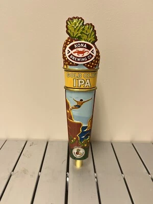 KONA BREWING GOLD CLIFF PINEAPPLE IPA draft beer tap handle. HAWAII