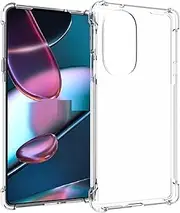 [USTIYA] Case for Motorola Moto Edge 30 Pro Clear TPU Four Corners Protective Cover Transparent Soft
