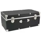 Black Footlocker Trunk Storage Chest Travel Luggage College Dorm Organizer Box