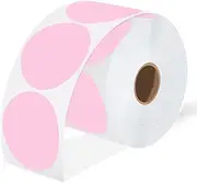 Circle Thermal Sticker Labels 2 Inch/5 cm, 500 Labels Self-Adhesive Round Direct Thermal Labels, Waterproof Multi-Purpose Roll Thermal Stickers for Busineses & Warehouses (Pink)
