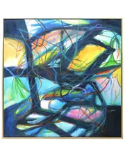 Harp & Finial Onyx Framed Canvas Art with 1.5in Frame