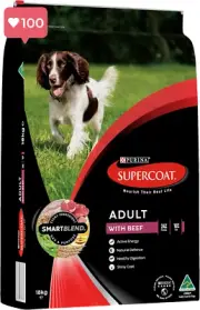 SUPERCOAT SMARTBLEND Adult Dry Dog Food – Beef, 18kg Bag