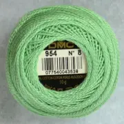 DMC Perle (Pearl) 8 Cotton #954 NILE GREEN 10g Ball 80m
