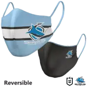 Cronulla Sharks NRL Large Adult Reversible Washable Face Mask Fathers Gift