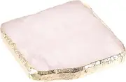 MAGICLULU Rose Quartz Coaster - Pink Crystal and Agate Beverage Coaster - Gemstone Geode Decor for Home Coffee Table
