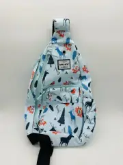 New HAWEE Sling Bag for Women Men Casual Cross Body One Size Blue Forest Animals