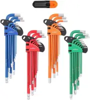 HORUSDY 36Pcs Allen Key Set, Ball-End Hex Wrench Tamper Proof Torx Star Keys Met