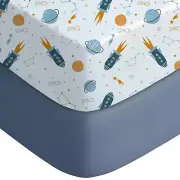 Pack and Play Sheets Fitted, Mini Crib Sheets 2-Pack for Pack N Play Mattress, S