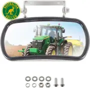 Stainless Steel Tractor Mirror, Compatible with John Deere, Massery Ferguson, Ne