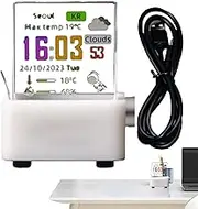 3D WiFi Holographic Cube - Transparent Digital Desk Clock, Real-Time Weather Station, GIF Animation & Photo Album | Sleek Home Decor, Modern Desk Clock, Unique Holographic Display for Stylish Interior