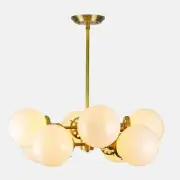 Mid Century Chandelier Modern Sputnik Brass Globe Lamp Fixture Ceiling Light