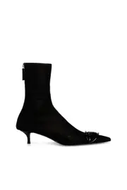 [Diesel] Diesel - D-Venus-Stretch-mesh ankle boots with kitten heel - Ankle Boots - Woman - Black 39 Black
