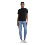 Replay Womens Graphic Tee Bio Garment-Dyed Organic Cotton T-Shirt Black