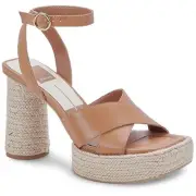 Dolce Vita Womens Arlow Leather Ankle Strap Platform Espadrilles Shoes BHFO 5616